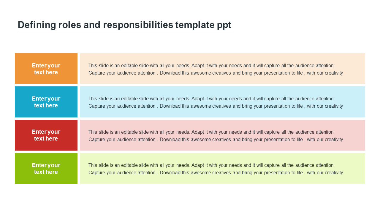Professional Roles And Responsibilities Template PPT Model